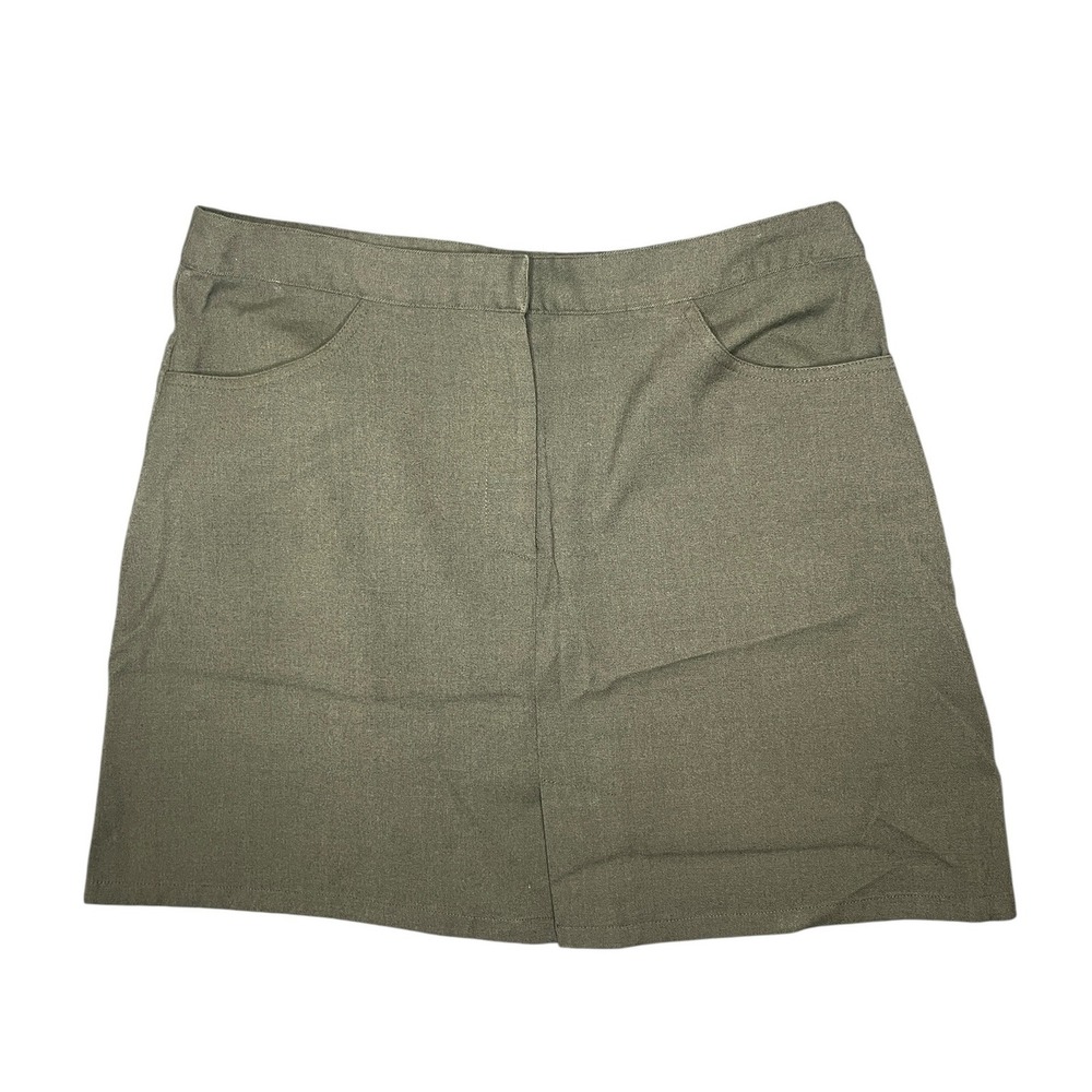 Vtg American Eagle Olive Green Utility Mini‎ Skirt Size 14 Y2K Gorpcore Academia